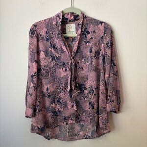 52 Conversations Tie Neck Blouse